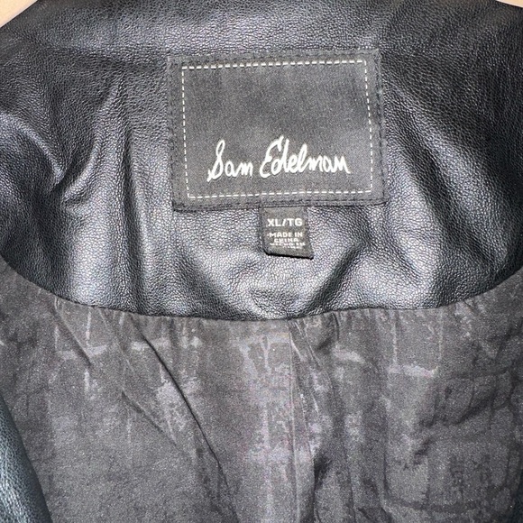 Sam Edelman Black Faux Leather Moto Jacket Women's XLarge - Picture 5 of 6
